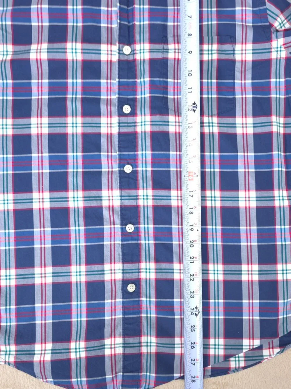 J.Crew Lightweight Tailored Blue Plaid Button Down Shirt Medium